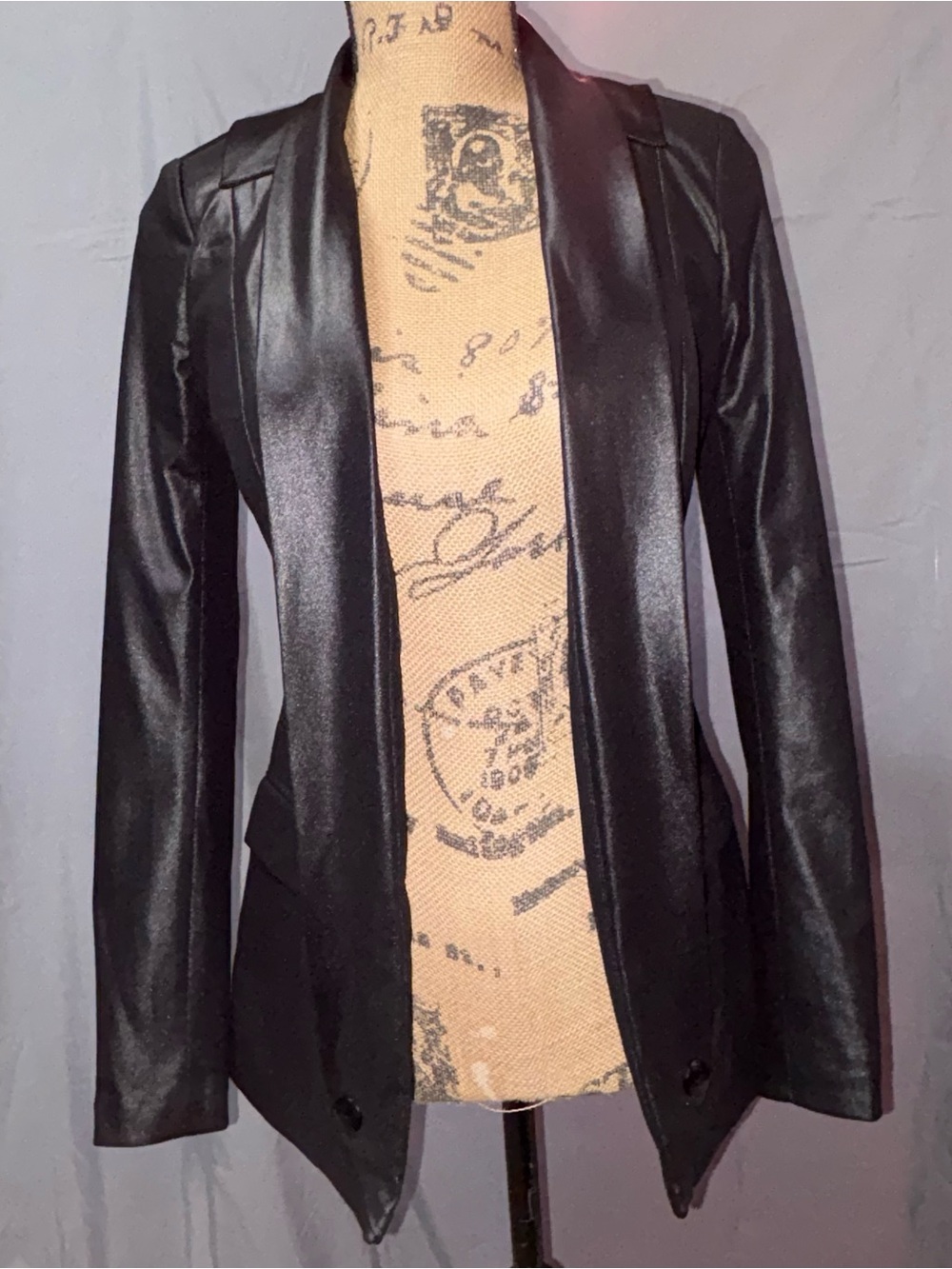 Guess Black Women's Sleek Metallic Blazer Jacket